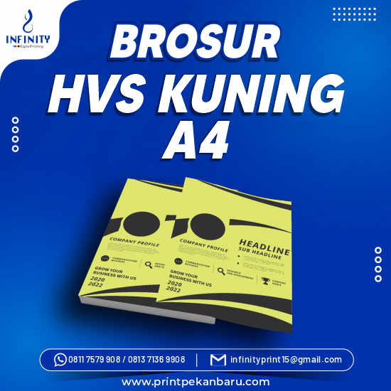 Brosur HVS Kuning A4 1 Warna Cetak Aja