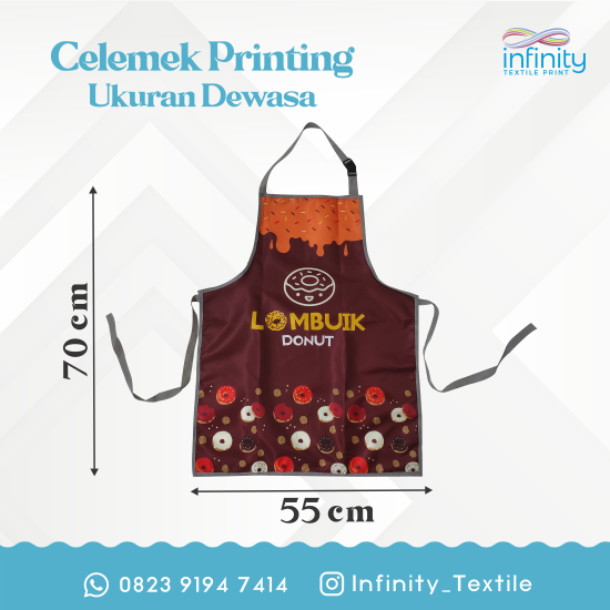 Celemek Printing Ukuran Dewasa 