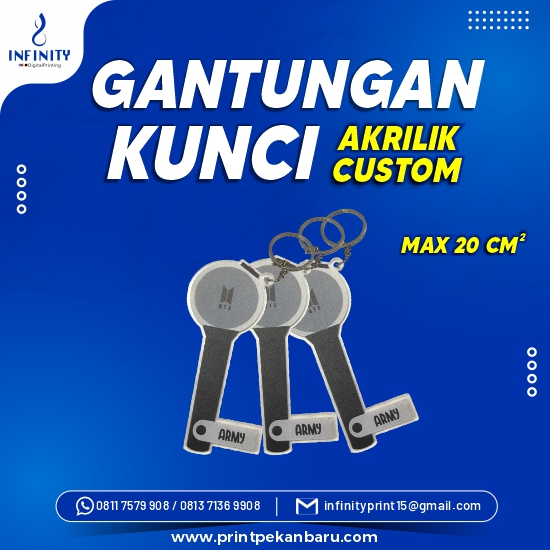 Gantungan Kunci Acrylic Custom (Max 20cm Persegi)