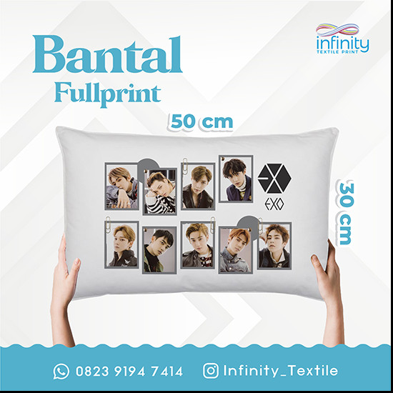 Bantal Fullprint Ukuran 30 x 50 cm